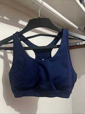 High-Impact Navy Racerback Sports Bra for Women